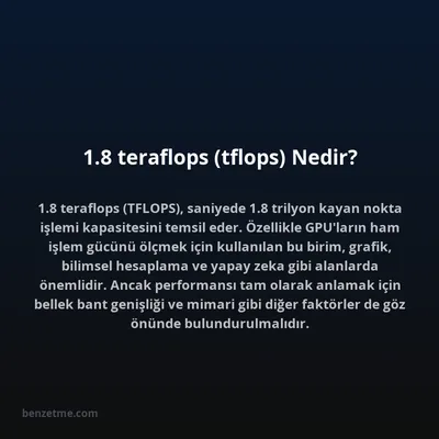 1.8 teraflops (tflops) Nedir?