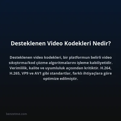 Desteklenen Video Kodekleri Nedir?