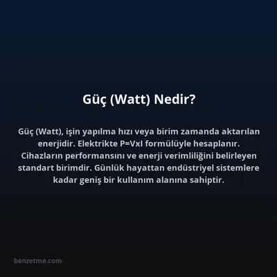 Güç (Watt) Nedir?