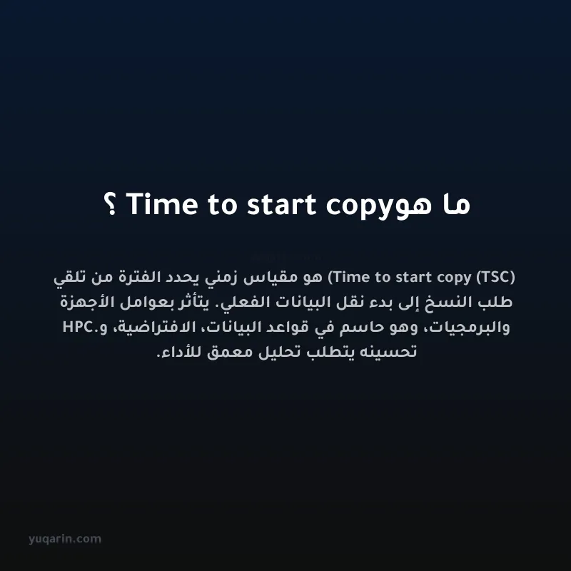 ما هو Time to start copy؟