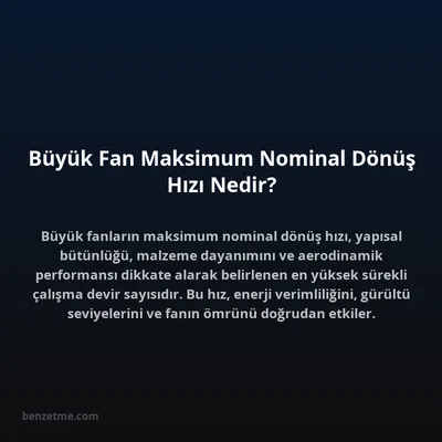 Büyük Fan Maksimum Nominal Dönüş Hızı Nedir?