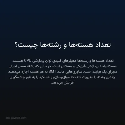تعداد هسته‌ها و رشته‌ها چیست؟