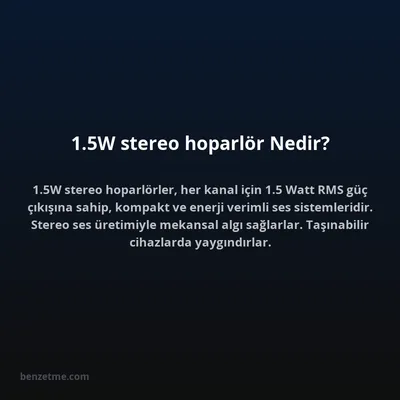 1.5W stereo hoparlör Nedir?
