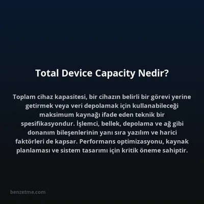 Total Device Capacity Nedir?