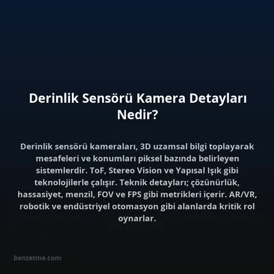 Derinlik Sensörü Kamera Detayları Nedir?