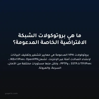 ما هي بروتوكولات الشبكة الافتراضية الخاصة المدعومة؟