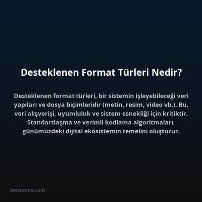 Desteklenen Format Türleri Nedir?