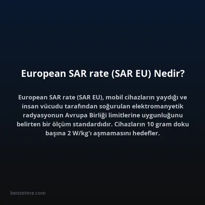 European SAR rate (SAR EU) Nedir?