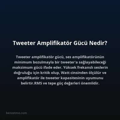 Tweeter Amplifikatör Gücü Nedir?