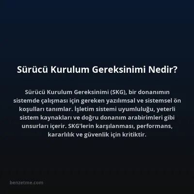 Sürücü Kurulum Gereksinimi Nedir?