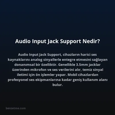 Audio Input Jack Support Nedir?