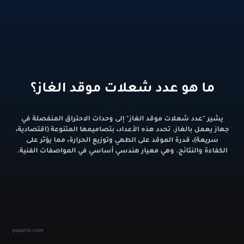 ما هو عدد شعلات موقد الغاز؟