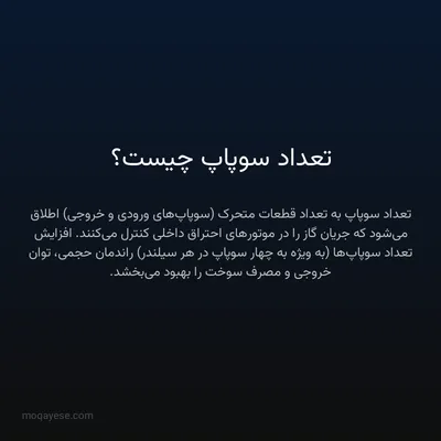 تعداد سوپاپ چیست؟