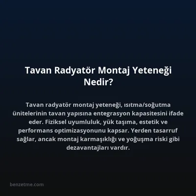 Tavan Radyatör Montaj Yeteneği Nedir?