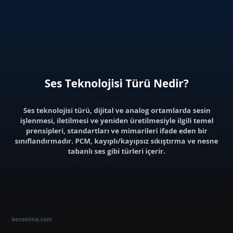 Ses Teknolojisi Türü Nedir?