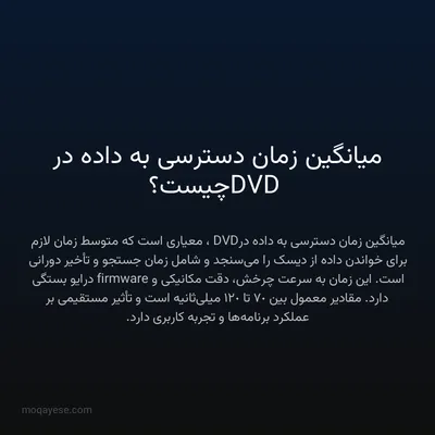 میانگین زمان دسترسی به داده در DVD چیست؟
