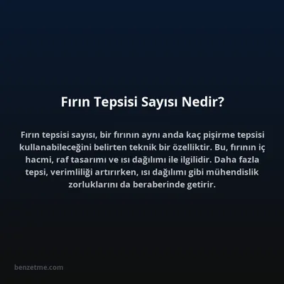 Fırın Tepsisi Sayısı Nedir?