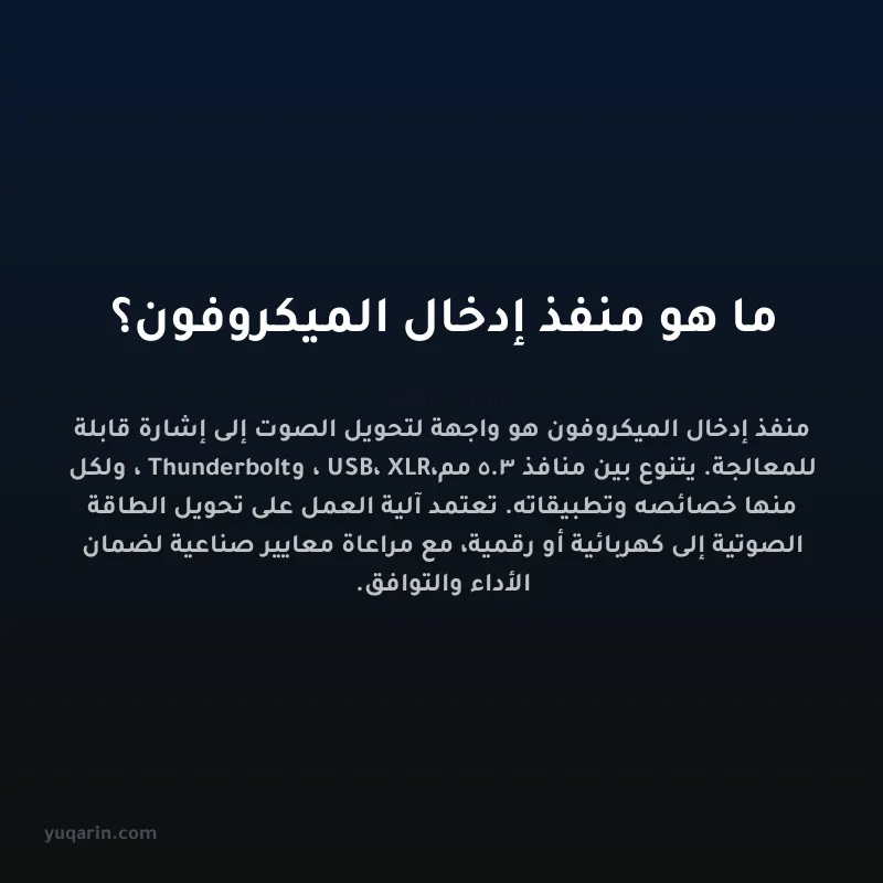 ما هو منفذ إدخال الميكروفون؟