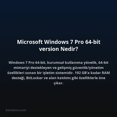 Microsoft Windows 7 Pro 64-bit version Nedir?