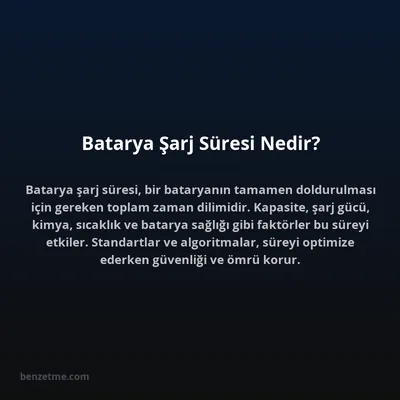 Batarya Şarj Süresi Nedir?