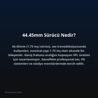 44.45mm Sürücü Nedir?