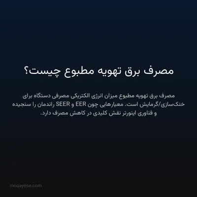 مصرف برق تهویه مطبوع چیست؟