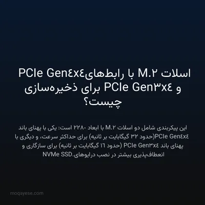 اسلات M.2 با رابط‌های PCIe Gen4x4 و PCIe Gen3x4 برای ذخیره‌سازی چیست؟