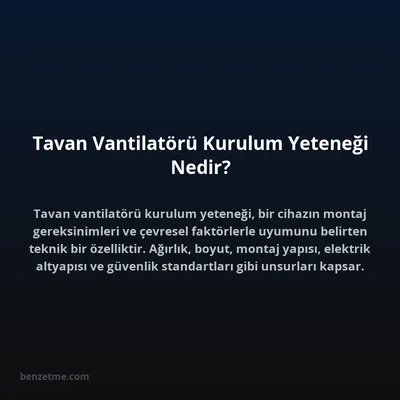 Tavan Vantilatörü Kurulum Yeteneği Nedir?