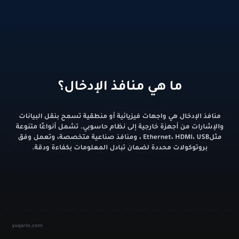 ما هي منافذ الإدخال؟