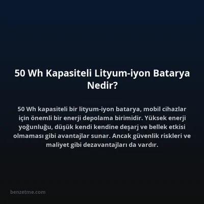 50 Wh Kapasiteli Lityum-iyon Batarya Nedir?