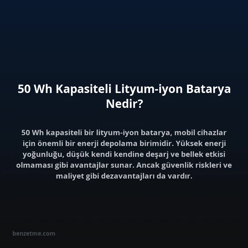 50 Wh Kapasiteli Lityum-iyon Batarya Nedir?