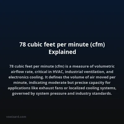 78 cubic feet per minute (cfm) Explained