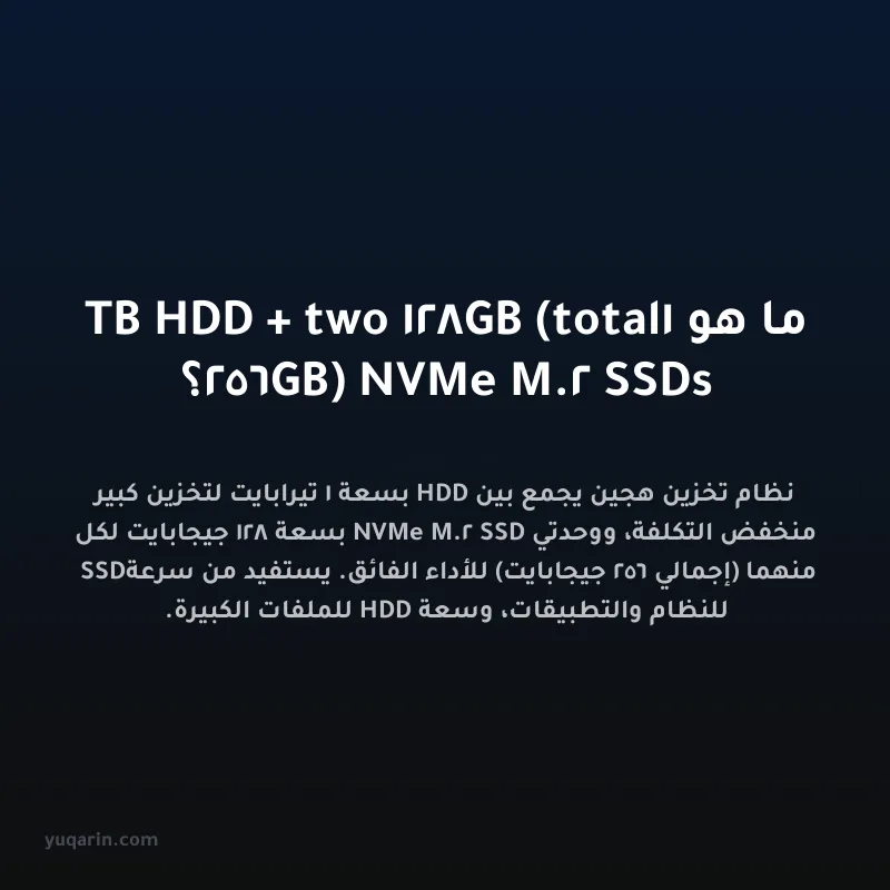 ما هو 1TB HDD + two 128GB (total 256GB) NVMe M.2 SSDs؟
