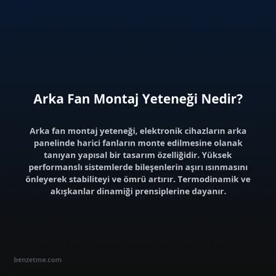Arka Fan Montaj Yeteneği Nedir?