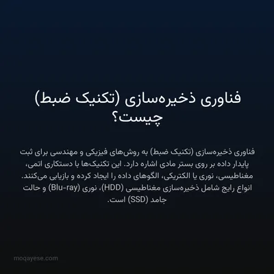 فناوری ذخیره‌سازی (تکنیک ضبط) چیست؟