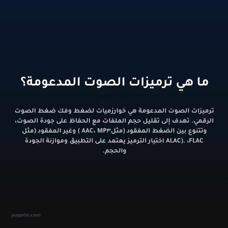 ما هي ترميزات الصوت المدعومة؟