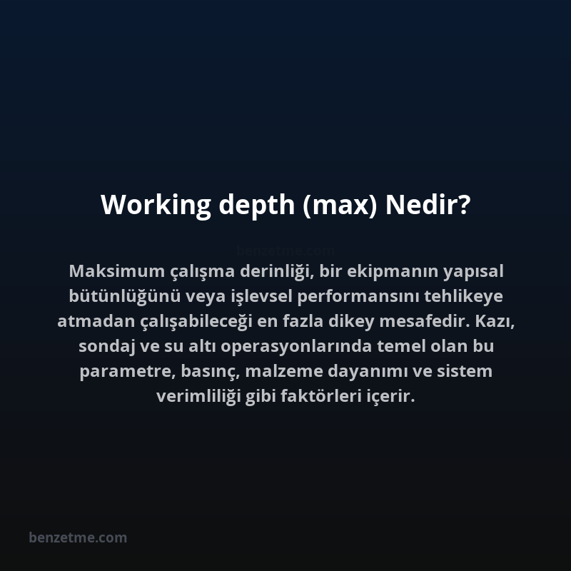 Working depth (max) Nedir?