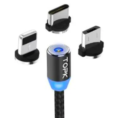 TOPK Type-A إلى Type-C+Micro-USB+Lightning AM23 3 في 1 بطول 1 متر