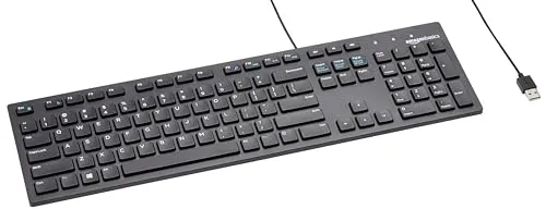مقارنة Amazon Basics Wired QWERTY Keyboard Full-Sized Black {request()->input('language_config')['common']['with']} Razer Blackwidow Lite Gaming Keyboard