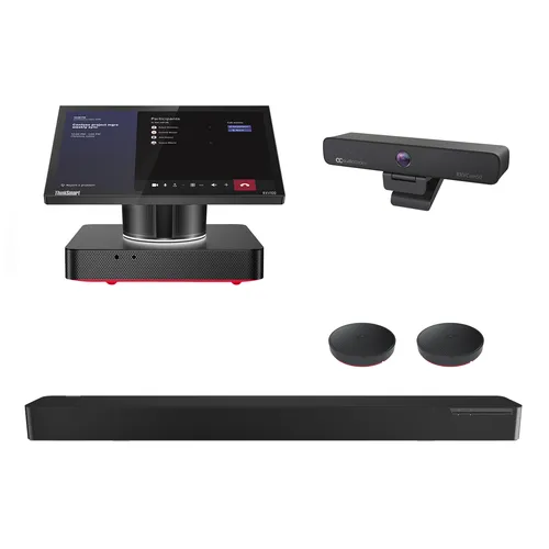 صورة نظام مؤتمرات الفيديو AudioCodes RXV100 مع RXVCam50M وشريط الصوت RX40 للغرف الكبيرة (متوافق مع Teams/Zoom)