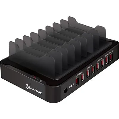 مقارنة محطة شحن سطح المكتب USB من ALOGIC بـ 8 منافذ (12 أمبير/5 فولت) {request()->input('language_config')['common']['with']} حامل مكتبي Leitz WOW (بوليسترين، أخضر معدني)