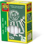 طباشير SES Creative أبيض، 12 قطعة
