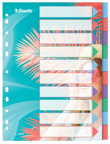 صورة فواصل فهرس إيسلت كولور بريز A4 بـ 10 تبويبات