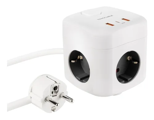 صورة Nanocable 10.37.0011 Power Strip with AC Outlets and USB Ports
