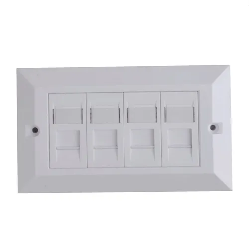 صورة Lanview LVN126188UK علبة منافذ RJ-45 بأربعة منافذ، أبيض