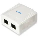 صندوق تثبيت سطحي من Equip Cat.6 بمنفذين بلاستيكي أبيض