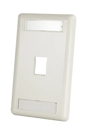 صورة Legrand HDJ 1-Port Single-Gang Faceplate with Label - White Plastic