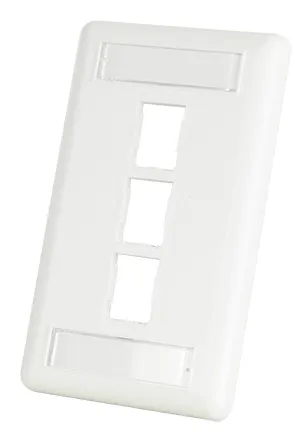 صورة Legrand HDJ 3-Port Single-Gang Faceplate with Label