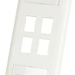 Legrand HDJ 4-Port Single-Gang Faceplate with Label