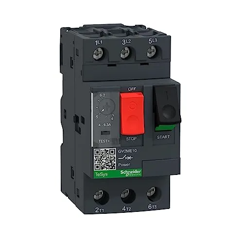 مقارنة قاطع دائرة مغناطيسي حراري شنايدر إليكتريك GV2ME - 3 أقطاب، 10 أمبير مع Schneider Electric GV2ME قاطع محرك حراري مغناطيسي